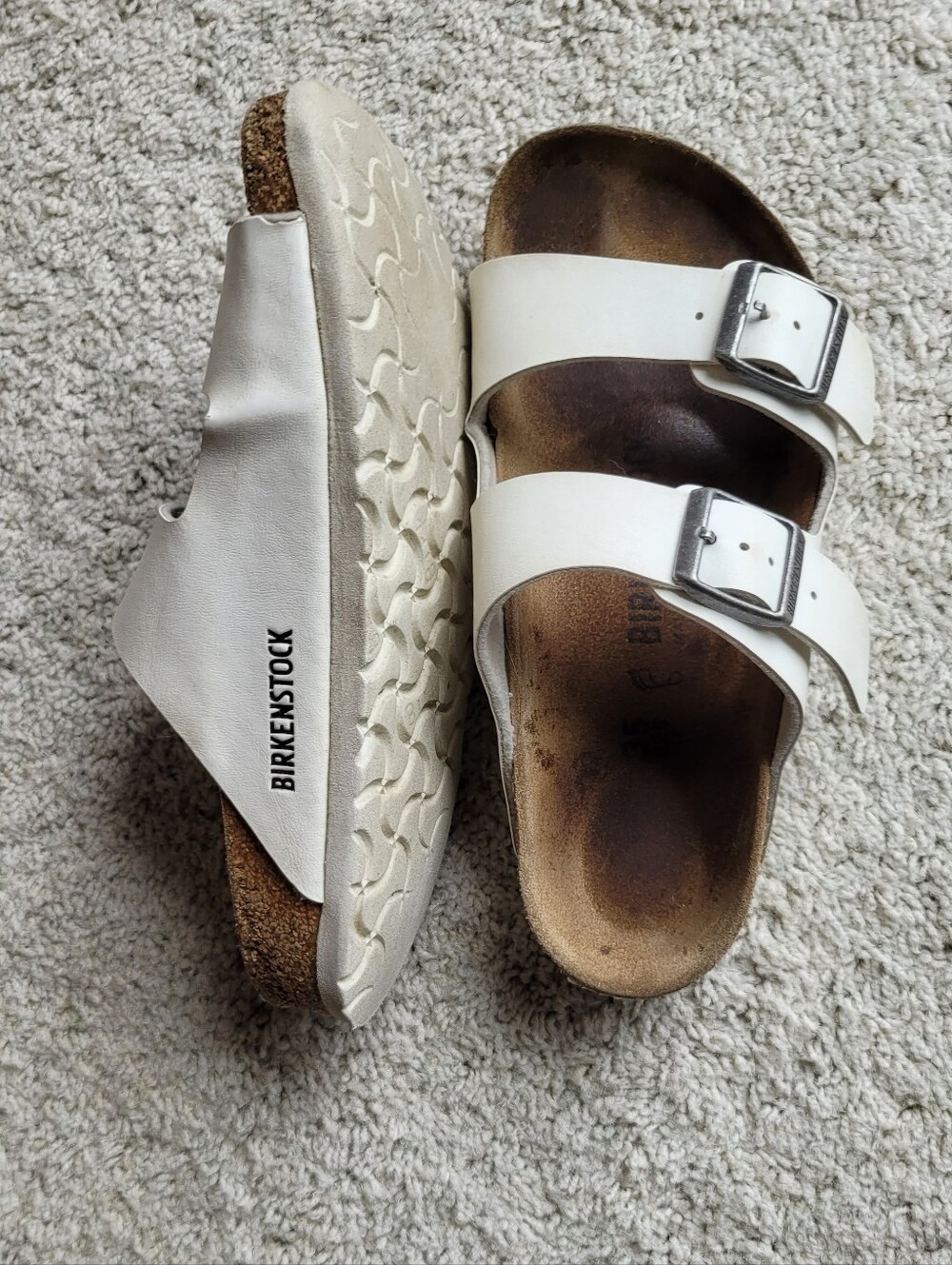White Birkenstock Size 35 "Good Condition" , No Cracks - Picture 3 of 6